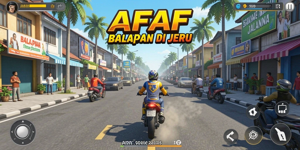 Tampilan gameplay balapan seru dan mendebarkan AFAF.