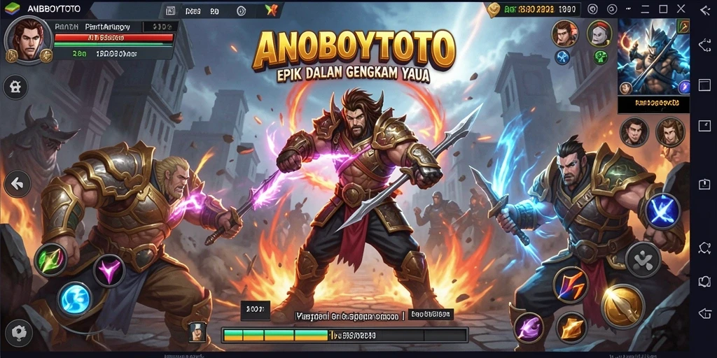 Tampilan gameplay ANOBOYTOTO yang penuh aksi dan strategi pertarungan.