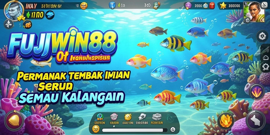 Tampilan atraktif dari permainan Tembak Ikan FUJIWIN88 yang penuh warna.