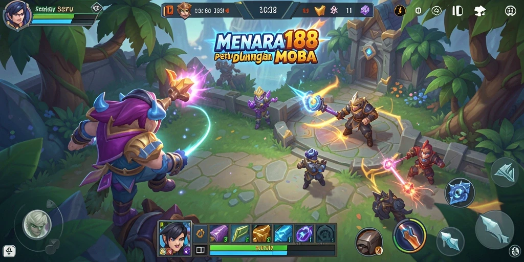Screenshot MENARA188 yang menampilkan pertarungan seru antara karakter.