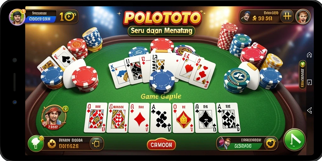 Tampilan gameplay Gaple yang mendebarkan di POLOTOTO.