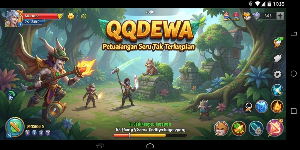 Tampilan gameplay QQDEWA yang menakjubkan dengan misi petualangan yang seru.