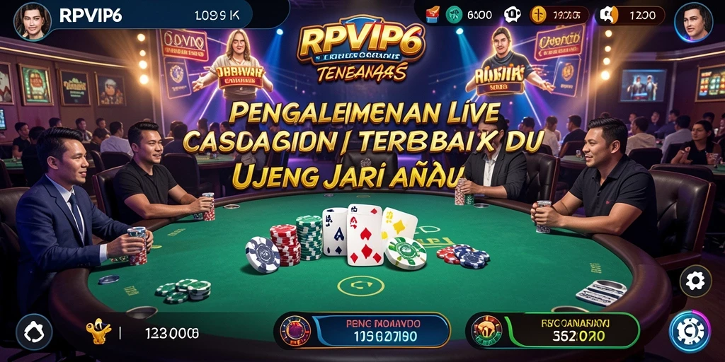 Screenshot gameplay RPVIP6 menampilkan suasana Live Casino yang mendebarkan.